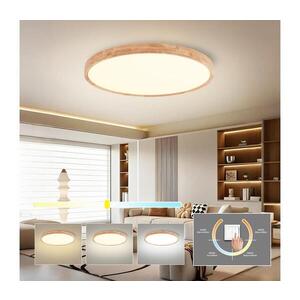 Imagine BRILAGI - Plafonieră LED de tavan WOODROUND, 40 W, 230 V, 3000/4000/6000 K, Ø 60 cm