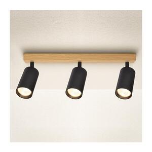 Imagine BRILAGI - Spot aplicat SELE 3x GU10/30W/230V, negru/decor stejar