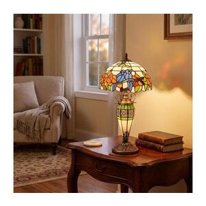 Imagine BRILAGI - Lampă de masă Tiffany din vitralii JUNGLE 1xE27/60W/230V + 1xE14/40W