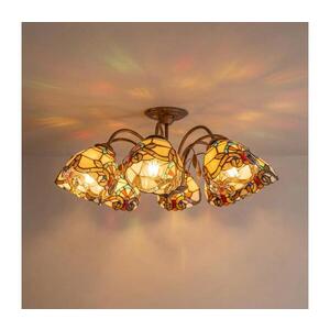 Imagine BRILAGI - Lustru aplicat Tiffany cu vitralii MIRABELLA, 8xE27/60W/230V, Ø 68 cm