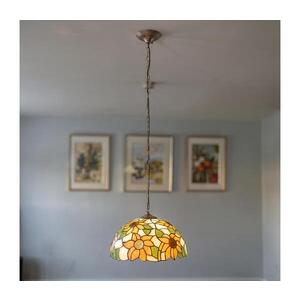 Imagine BRILAGI - Lustră Tiffany cu vitralii, pe lanț, model SUNFLOWER, 1xE27/60W/230V, Ø 40 cm