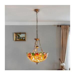 Imagine BRILAGI - Lustră Tiffany din vitralii, suspendată pe lanț SUNFLOWER, 3xE27/60W/230V, Ø 50 cm