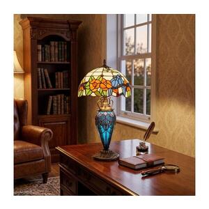 Imagine BRILAGI - Lampă de masă Tiffany cu vitralii JUNGLE 1xE27/60W/230V + 1xE14/40W