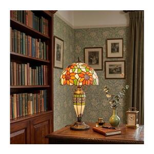 Imagine BRILAGI - Lampă de masă Tiffany din vitralii SUNFLOWER 1xE27/60W/230V + 1xE14/40W