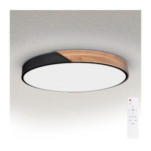 Imagine BRILAGI - Corp de iluminat LED reglabil PILANA LED/60W/230V stejar/negru Ø 60 cm + telecomandă