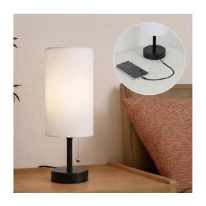 Imagine BRILAGI - Lampă de birou TABLON cu port USB 1xE27/25W/230V negru/alb