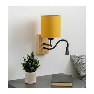 Imagine BRILAGI - Lampă de perete LED NUBILA WOOD 1xE27/25W/230V + LED/3W stejar/negru/galben
