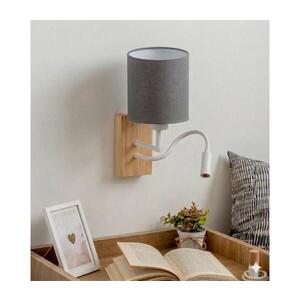 Imagine BRILAGI - Aplica LED de perete NUBILA WOOD 1xE27/25W/230V + LED/3W stejar/alb/gri deschis