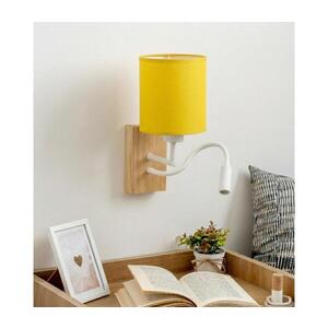 Imagine BRILAGI - Lampă LED de perete NUBILA WOOD 1xE27/25W/230V + LED/3W stejar/alb/galben