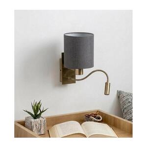 Imagine BRILAGI - Lampă LED flexibilă de perete NUBILA 1xE27/25W/230V + LED/3W, alamă/gri deschis