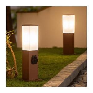 Imagine BRILAGI - Lampă de exterior cu 2 prize SCHUKO NOVA, 1xE27/15W/230V, 40 cm, IP44, maro