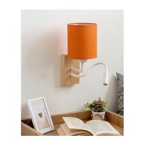 Imagine BRILAGI - Aplica de perete LED NUBILA WOOD 1xE27/25W/230V + LED/3W, stejar/alb/portocaliu