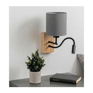 Imagine BRILAGI - Aplica de perete LED NUBILA WOOD 1xE27/25W/230V + LED/3W stejar/negru/gri deschis