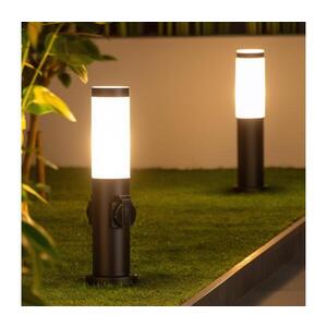 Imagine BRILAGI - Lampă de exterior NOVA cu 2 prize SCHUKO, 1x E27, 15W, 230V, 40 cm, IP44, negru