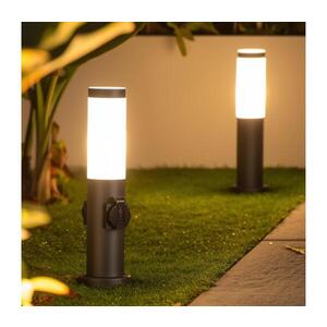 Imagine BRILAGI Lampă de exterior NOVA cu 2 prize SCHUKO, 1xE27/15W/230V, 40 cm, IP44, antracit