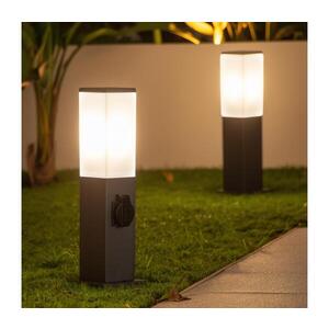 Imagine BRILAGI - Lampă de exterior NOVA cu 2 prize SCHUKO, 1xE27/15W/230V, 40 cm, IP44, antracit