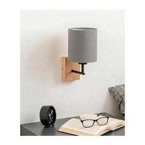 Imagine BRILAGI - Lampă de perete NUBILA WOOD 1xE27/25W/230V stejar/negru/gri deschis
