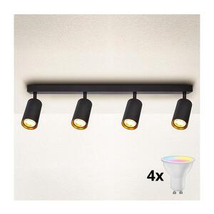 Imagine BRILAGI - Spot LED RGBW reglabil SELE 4xGU10/4, 8W/230V negru/auriu