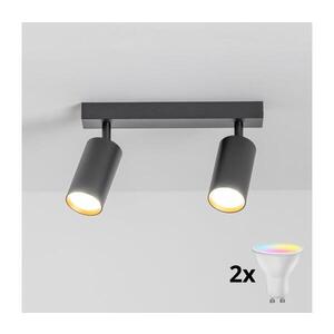 Imagine BRILAGI - Spot LED RGBW reglabil SELE 2xGU10/4, 8W/230V negru/auriu