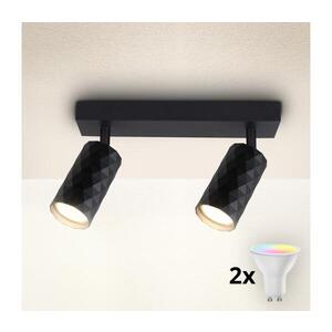 Imagine BRILAGI - Spot LED RGBW reglabil SELE DIAMANT, 2x GU10, 4, 8W, 230V, negru