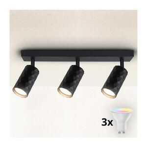 Imagine BRILAGI - Spot LED RGBW reglabil SELE DIAMANT, 3x GU10/4, 8W/230V, negru