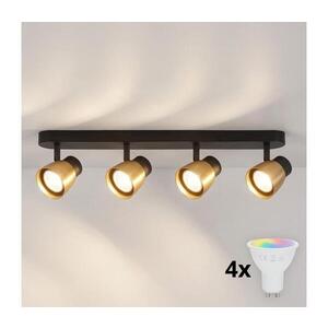 Imagine BRILAGI NUGGET - Spot LED RGBW compatibil cu dimmer 4xGU10/4, 8W/230V negru/auriu