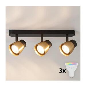 Imagine BRILAGI - Spot LED RGBW reglabil NUGGET, 3x GU10, 4, 8W, 230V, negru/auriu