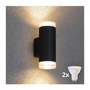 Imagine BRILAGI - Aplică de perete pentru exterior LED RGBW MATERA, 2x GU10 / 4, 8W / 230V, negru, IP54