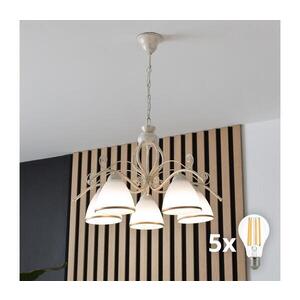 Imagine BRILAGI - Lustră LED pe lanț ANTICO 5xE27/60W/230V 3000K patină albă