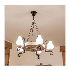 Imagine BRILAGI - Candelabru cu lanț ROATA 5xE14/40W/230V, stejar