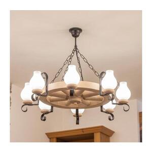 Imagine BRILAGI - Candelabru cu lanț ROATA, 8xE14/40W/230V, stejar