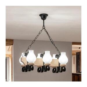 Imagine BRILAGI - Candelabru cu lanț QUEEN, 6 x E14, 40 W, 230 V, stejar