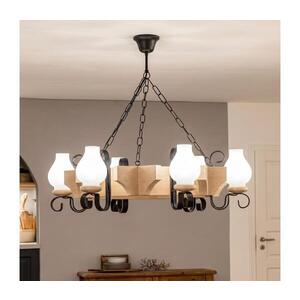 Imagine BRILAGI - Candelabru QUEEN suspendat pe lanț, 6xE14/40W/230V, stejar