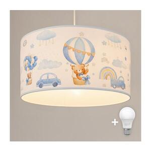 Imagine BRILAGI - Lustră LED pentru copii BOBO pe cablu 1xE27/60W/230V Ø 35 cm albastru/ursuleți