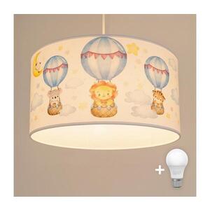 Imagine BRILAGI - Lustră LED pentru copii BOBO, cu cablu, 1xE27/60W/230V, Ø 35 cm, alb/cu animale