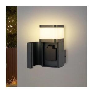 Imagine BRILAGI - Aplică de exterior PILLAR cu priză Schuko, 1xG9/11W/230V, IP44, antracit