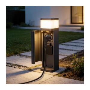Imagine BRILAGI PILLAR - Lampă de exterior cu 2 prize SCHUKO, 1xG9/11W/230V, IP44, antracit