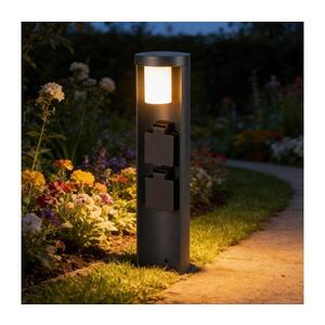 Imagine BRILAGI PILLAR - Lampă de exterior cu 2 prize SCHUKO, 1xG9/11W/230V, IP44, antracit
