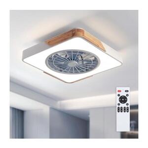Imagine BRILAGI - Plafonieră LED reglabilă cu lator LED/38W/230V, 50 cm, alb/stejar + telecomandă