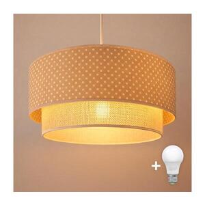 Imagine BRILAGI-LED Lustră cu cablu BOHO BOBO, 1x E27/60W/230V, Ø 40 cm, cu buline, bej/crem