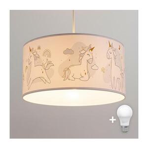Imagine BRILAGI -LED Lustră pentru copii suspendată pe cablu BOBO 1xE27/60W/230V Ø 35 cm alb/unicorni