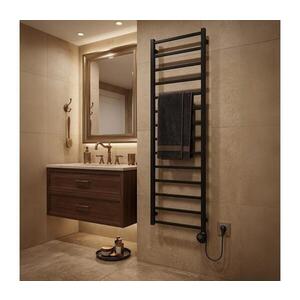 Imagine Vertaduro - Radiator pentru baie ZOE cu termostat, 400 W, 186 x 50 cm, negru