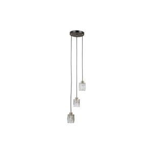 Imagine PND-40813-3R-BK-HBR - Candelabru suspendat cu cablu TORNO, 3xE14/40W/230V, negru/auriu