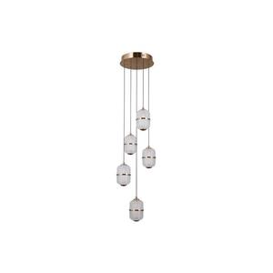 Imagine PND-34375-5-HBR - Lustră LED suspendată pe cablu ALANI, 5xLED/5, 6W/230V, 3000K, auriu