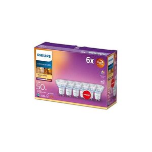 Imagine SET 6x bec LED dimabil Philips Warm Glow GU10/3, 8W/230V 2200-2700K