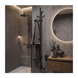 Imagine Vertaduro - Radiator electric pentru prosoape MEDA, 37 W, 118 x 16 cm, negru