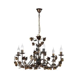 Imagine ONLI - Candelabru suspendat CAROLINA cu lanț, 6x E14, 6W, 230V, finisaj bronzat