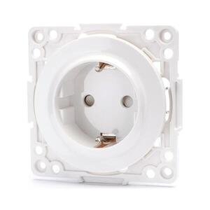 Imagine - Priză SCHUKO fără ramă, 250V/16A, albă