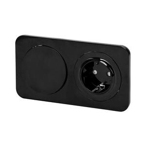 Imagine - Întrerupător unipolar 1 modul și priză SCHUKO 230V cu cadru negru
