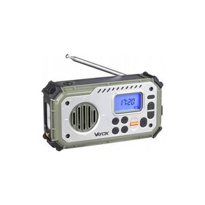 Imagine Radio pentru camping cu manivelă și lanternă LED, funcție powerbank 5V, alimentare 3x AAA, 2000 mAh, IPX4